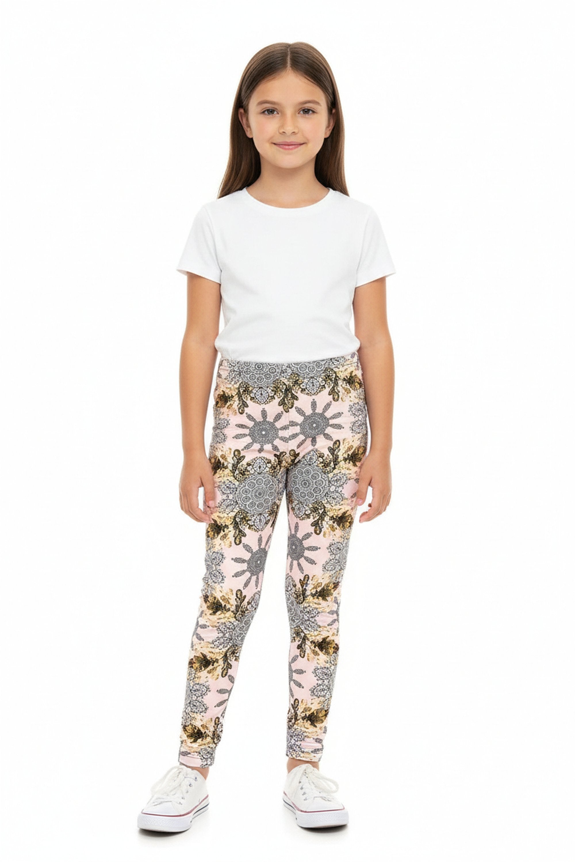 Buttery Soft Gorgeous Pink Motif Kids Leggings